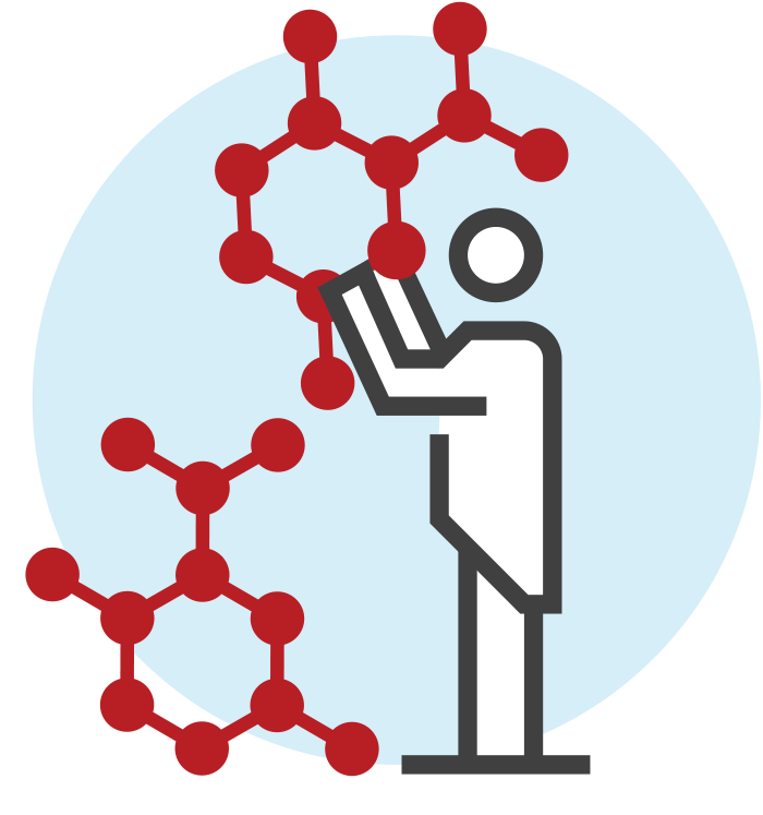 Scientist holding an IBD molecule