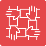 Collaborative icon - linked hands