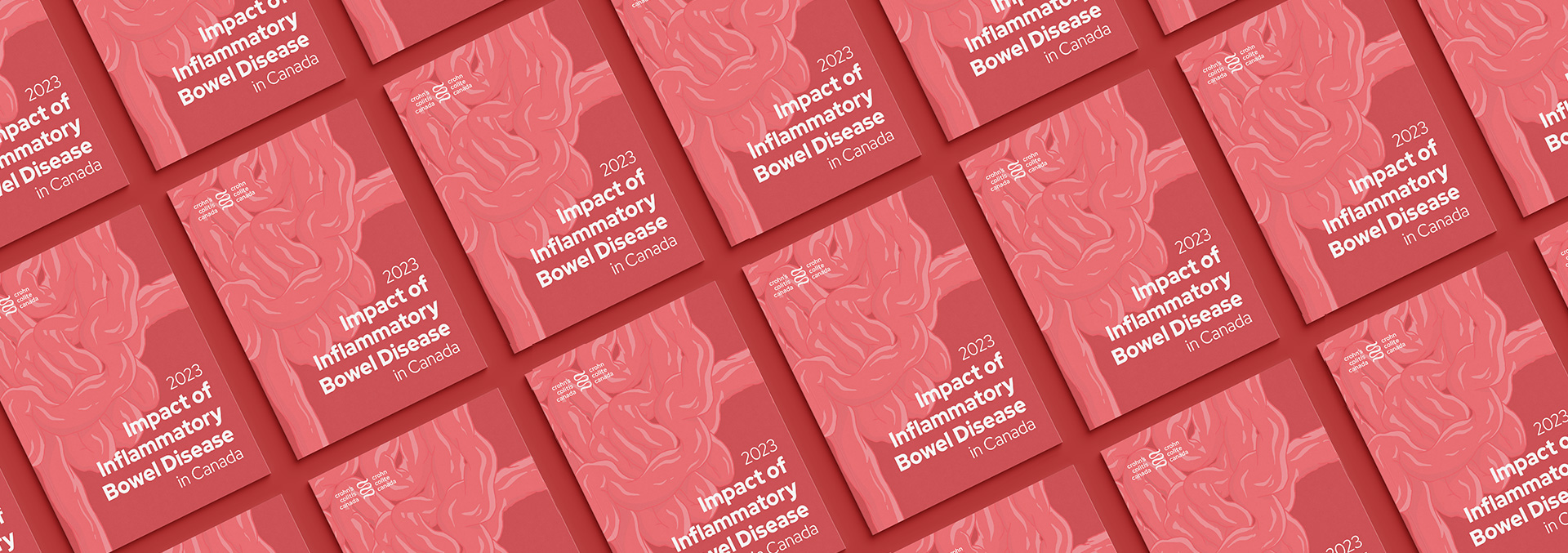 Report on the impact of inflammatory bowel disease with red and pink colors