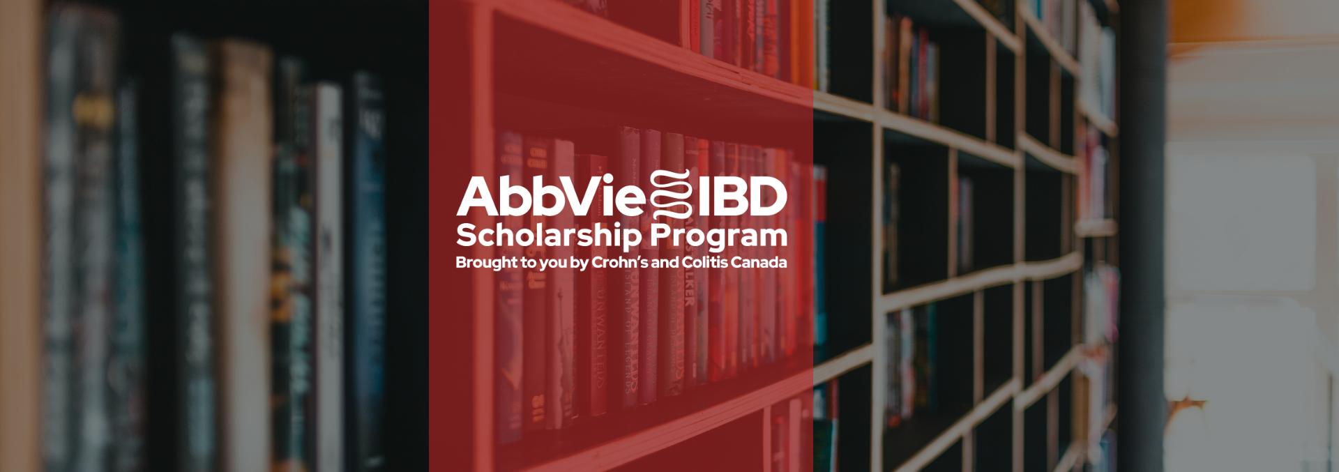 AbbVie IBD Scholarship announcement on a background of a library