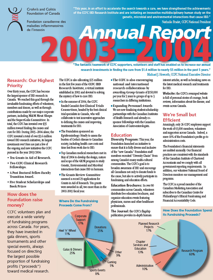 Crohn's and Colitis Canada 2003-2004 Annual Report