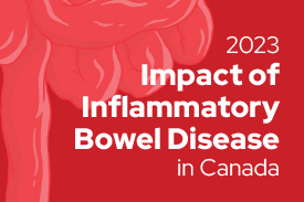GI Tract with 2023 Impact of IBD in Canada Report text