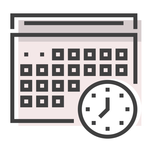 Calendar with a clock