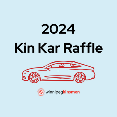 Kin Kar Raffle text with an image of a car