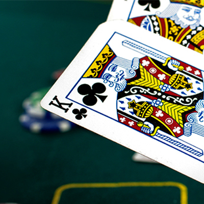 King card on poker table