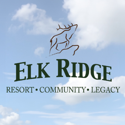 Elk Ridge logo on background of sky and cloud