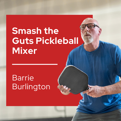 A pickleball player ready to play