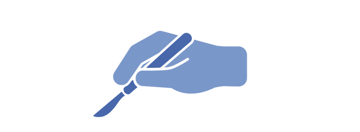 Hand holding a scalpel