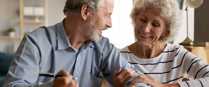 Older couple reviewing their life insurance