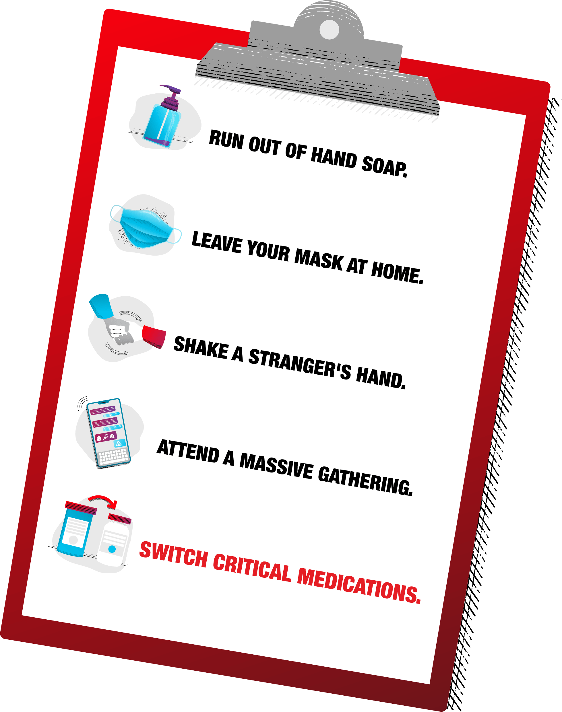 Clipboard with steps to protect yourself from COVID-19